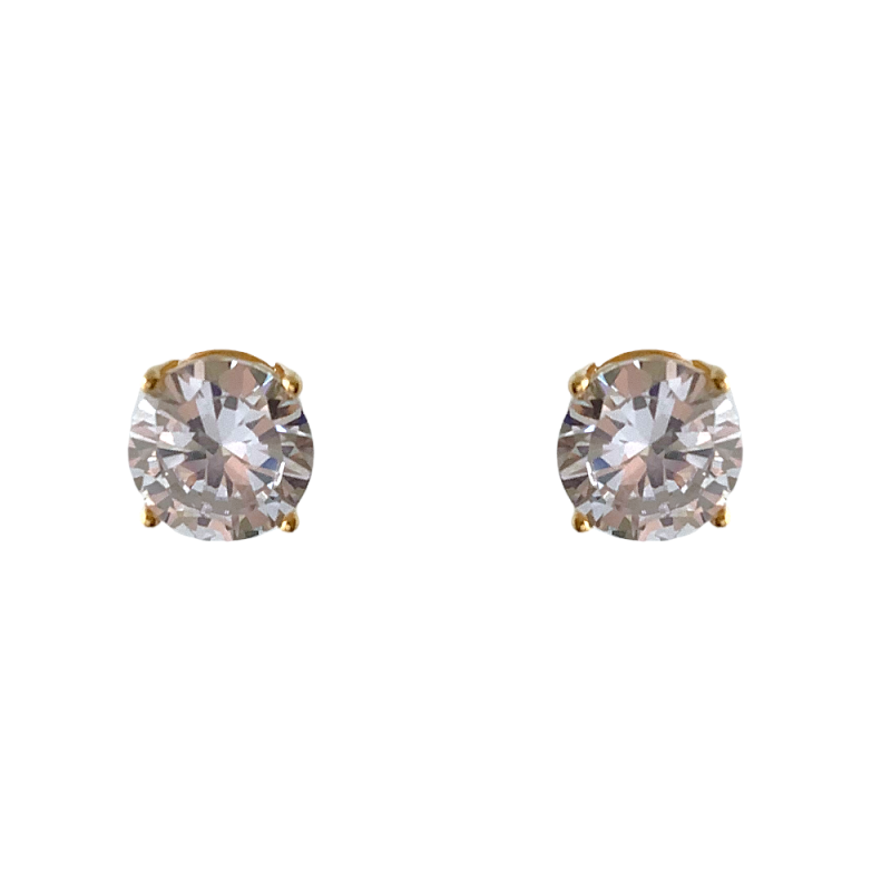 CUBIC ZIRCONIA GOLD DIPPED STUDS - GOLD