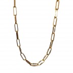 LINK CHAIN OVAL NECKLACE - GOLD 