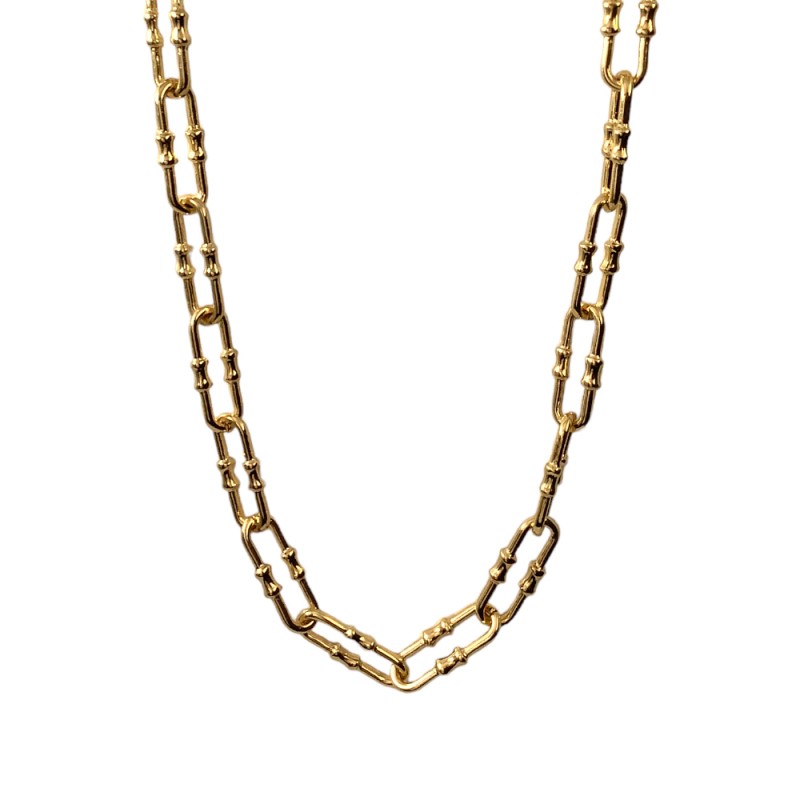 LINK CHAIN OVAL NECKLACE - DETAILED LINKS
