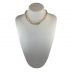 LINK CHAIN OVAL NECKLACE - GOLD 