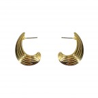 GOLD DIPPED HOOP EARRINGS - RIDGID DROP CURVE