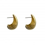 GOLD DIPPED HOOP EARRINGS - RIDGID DROP CURVE