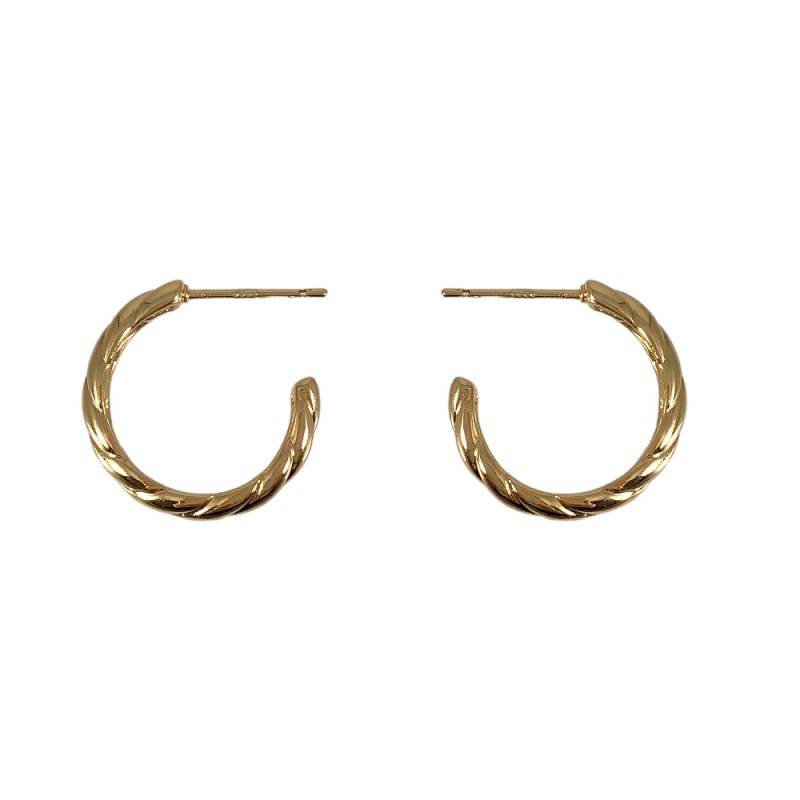 HOOP EARRINGS - GOLD - SMALL TWIST