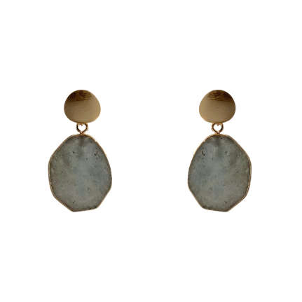STONE DROP EARRINGS - GREY