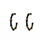 HOOP SMALL ENAMEL EARRINGS - CORAL