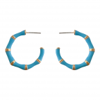 HOOP SMALL ENAMEL EARRINGS - BLUE