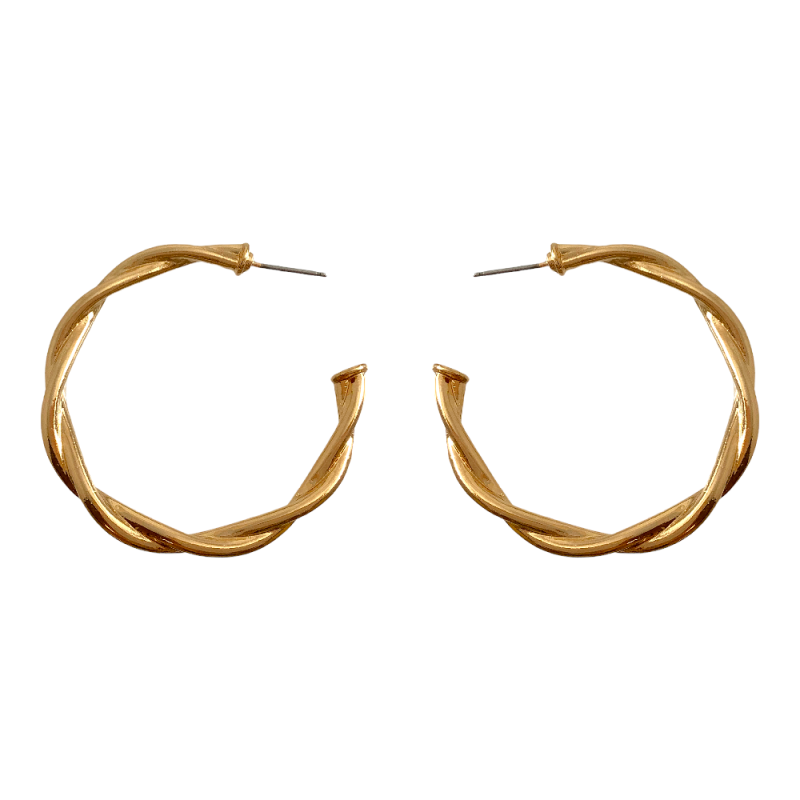 HOOP EARRINGS - TWIST DETAIL - GOLD