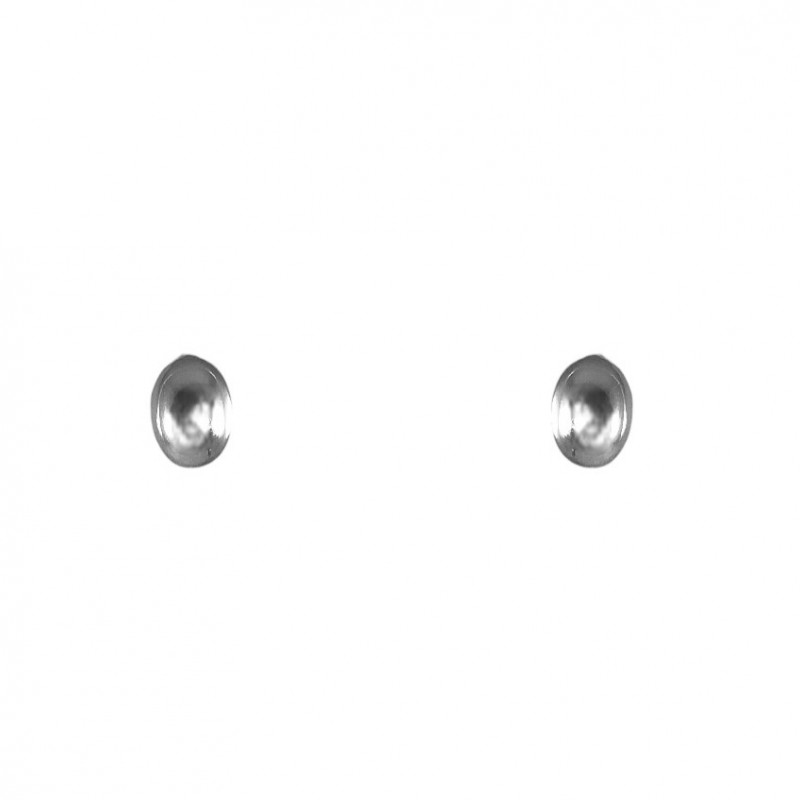 SILVER EARRINGS - OVAL ROUNDED STUD
