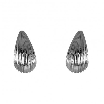 SILVER RETRO EARRINGS - RIGID DROPLET