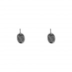 SILVER EARRINGS - OVAL ROUNDED STUD