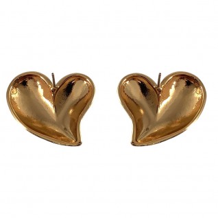 GOLD EARRINGS - HEART WAVY