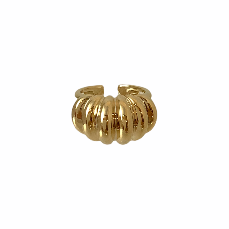 ADJUSTABLE GOLD DIPPED RING ROUNDED TEXTURED