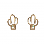 MINI GOLD EARRINGS - OPAL CACTUS 