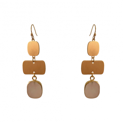 DROP STONE EARRINGS - PINK
