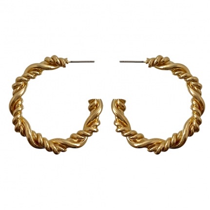 HOOP TWIST EARRINGS - GOLD 