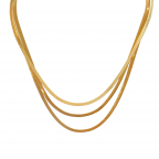 LAYERED SNAKE CHAIN NECKLACE - GOLD 