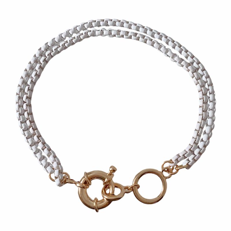 METAL ENAMEL BRACELET - WHITE