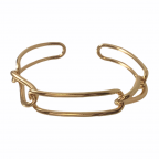 OPEN TWISTED LINK BANGLE - GOLD 