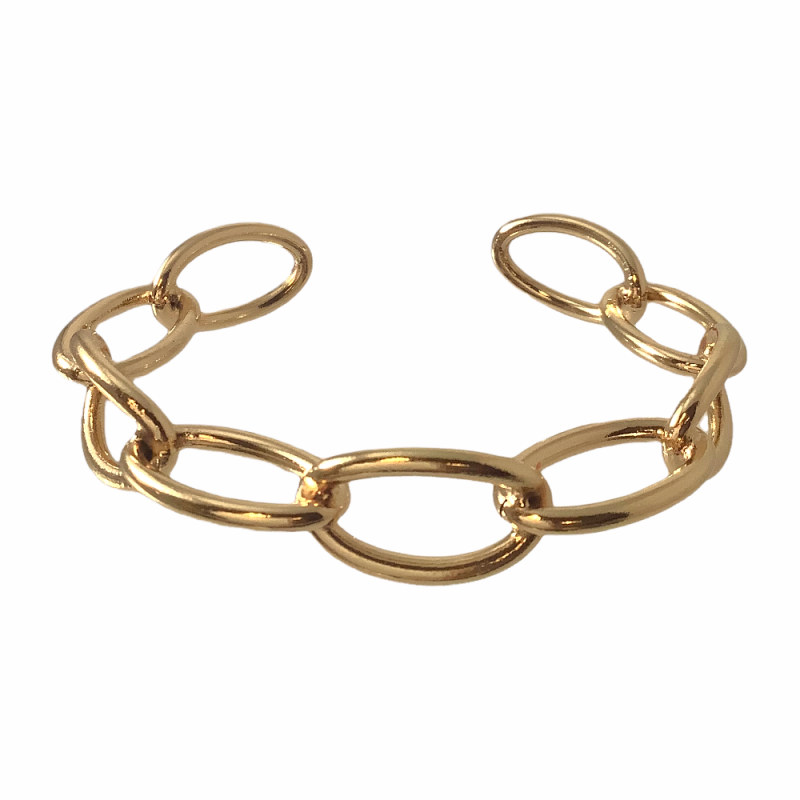 OPEN OVAL LINK BANGLE - GOLD 