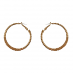 HAMMERED FLAT HOOP EARRINGS - GOLD