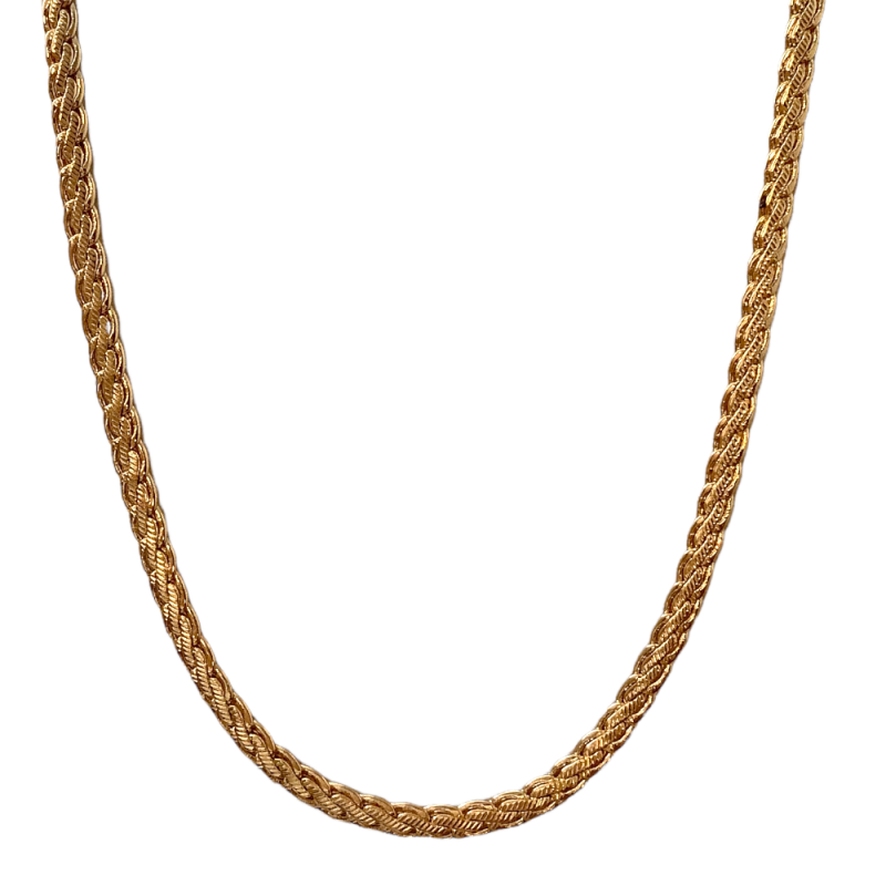RETRO TWIST CHAIN NECKLACE - GOLD 