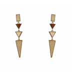 GEOMETRIC DROP & DANGLE WOOD EARRINGS - IVORY