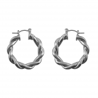 DOUBLE TWIST HOOP EARRINGS - SILVER