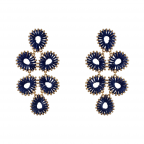 STATEMENT DROP NYLON WRAPPED EARRINGS - NAVY