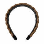 BRAIDED THIN GENIUINE LEATHER HEADBAND THIN - BROWN