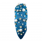 PEARL & CZ HEART & CIRCLE HEADBAND - BLUE