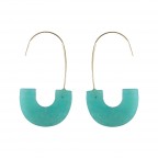 QUARTZ U HOOP DROP EARRINGS - MINT 
