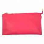 TEXTURED VEGAN LEATHER CLUTCH/CROSSBODY - HOT PINK
