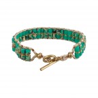 STONE BEADED TOGGLE BRACELET - MINT