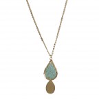 PENDANT CRYSTAL NECKLACE - LIGHT BLUE