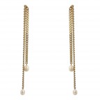  PEARL AND CHAIN DROP EARRINGS