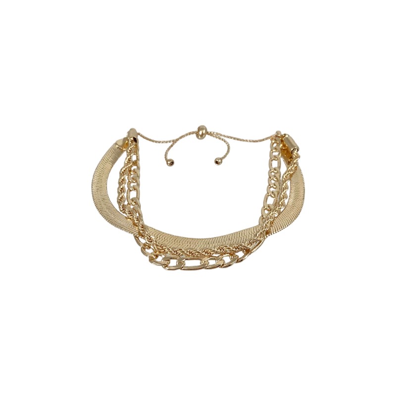 LAYERED ADJUSTABLE BRACELET- GOLD