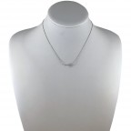 DIPPED WHITE GOLD NECKLACE - CUBIC ZIRCONIA CROSS