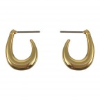 MINI HOOP EARRINGS - TEAR DROP GOLD DIPPED  
