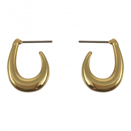 MINI HOOP EARRINGS - TEAR DROP GOLD DIPPED  