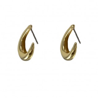 MINI HOOP EARRINGS - TEAR DROP GOLD DIPPED  