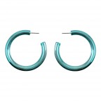 TUBE HOOP EARRINGS - TURQUOISE LARGE TUBE