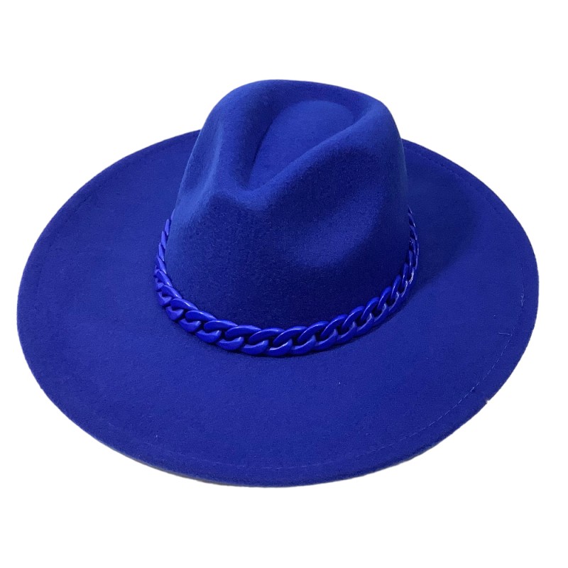 RANCHER HAT WITH LINK MATCHING BAND - BLUE