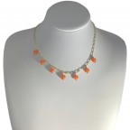 HEART BEADED QUARTZ NECKLACE - ORANGE