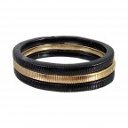 CHAIN BANGLE BRACELET SET - BLACK