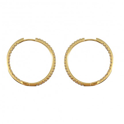 GOLD DIPPED MINI HOOP EARRING - CUBIC ZIRCONIA