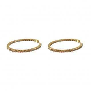 GOLD DIPPED MINI HOOP EARRING - CUBIC ZIRCONIA