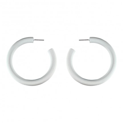 MATTE ENAMEL COATED HOOPS - WHITE 
