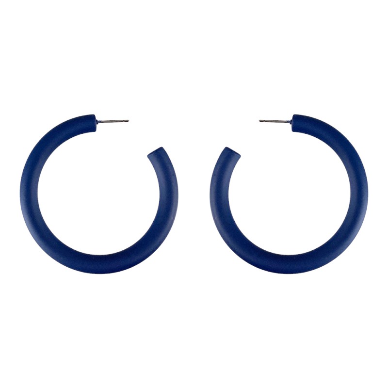 MATTE ENAMEL COATED HOOPS - NAVY