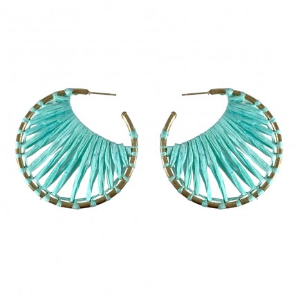RAFFIA WRAPPED HOOP - MINT