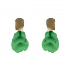 PETAL DROP MATTE EARRINGS - GREEN